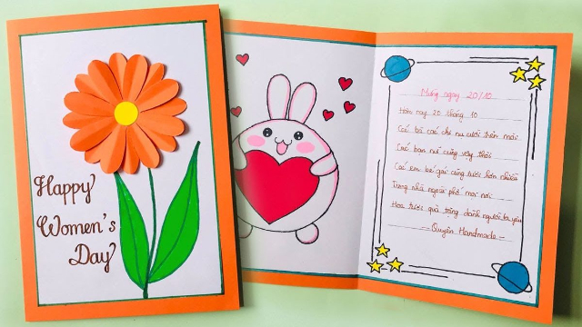 Thiệp tự làm tặng cô nhân ngày 20-10