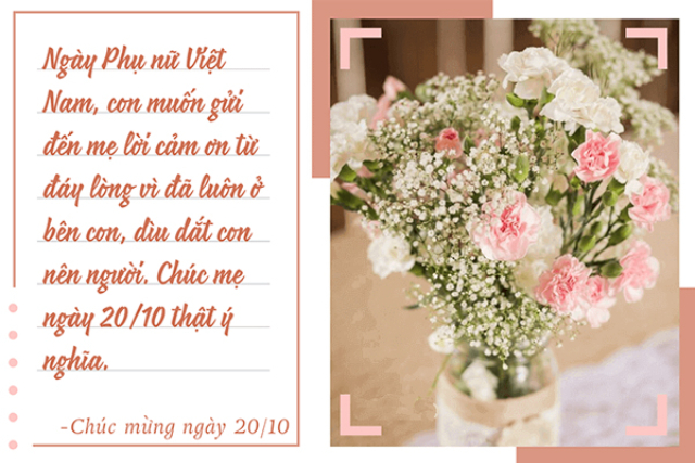 Chúc mẹ ngày 20/10 thật ý nghĩa