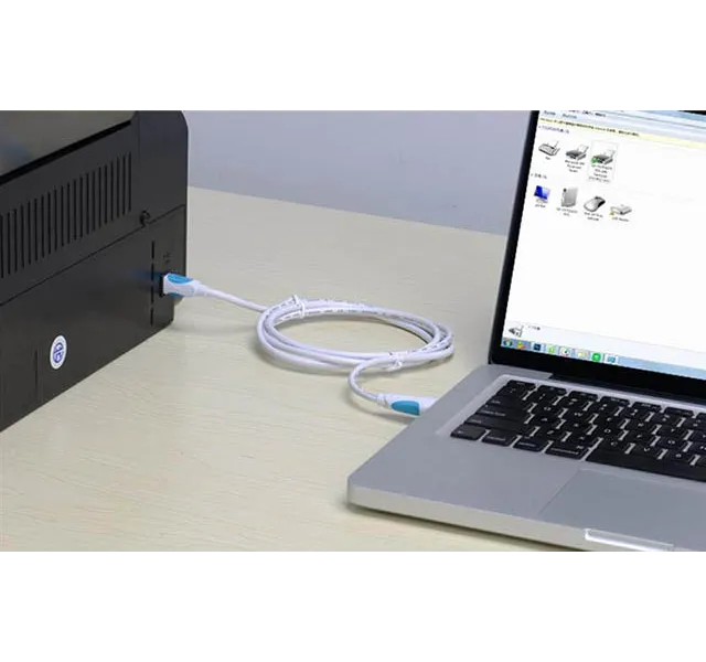 Kết nối máy in với máy tính thông qua USB, mạng LAN hoặc bluetooth