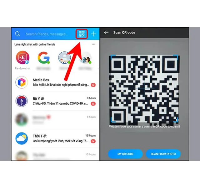 Quét mã QR Code trên Zalo