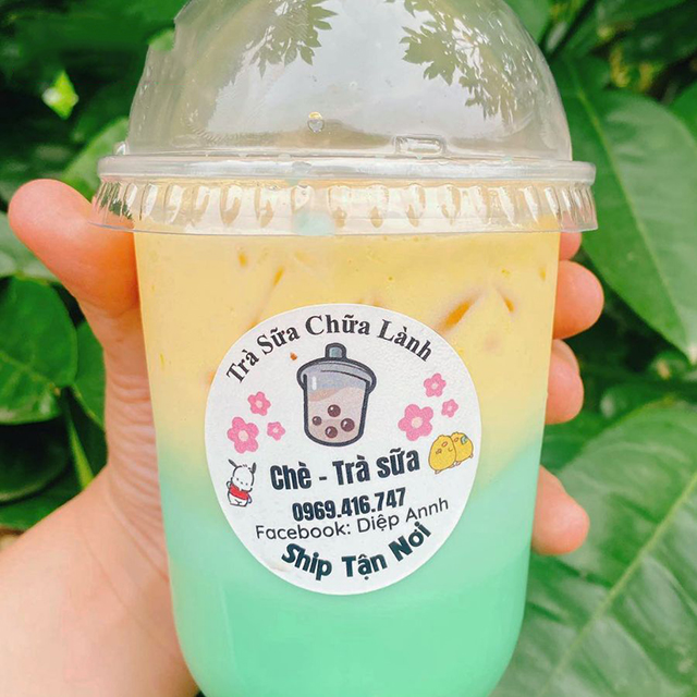 Mẫu tem in trà sữa tròn