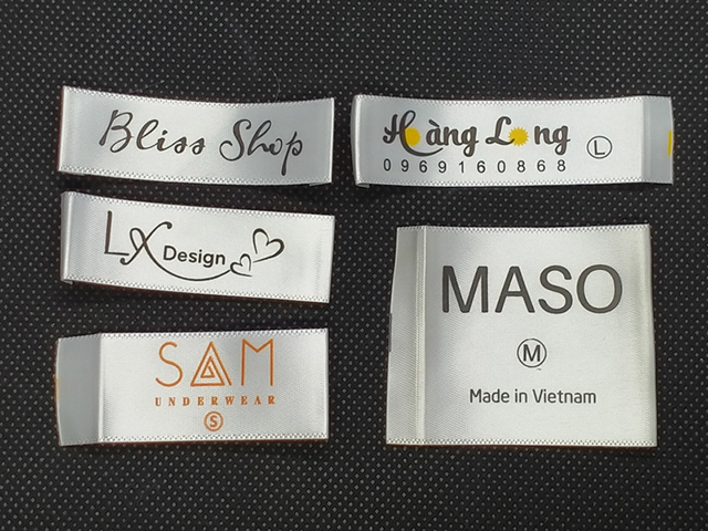 Mẫu tem vải satin đa kích cỡ