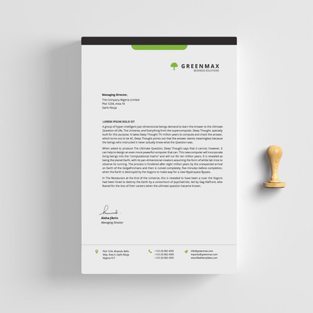 Kích thước tiêu đề thư phải chuẩn