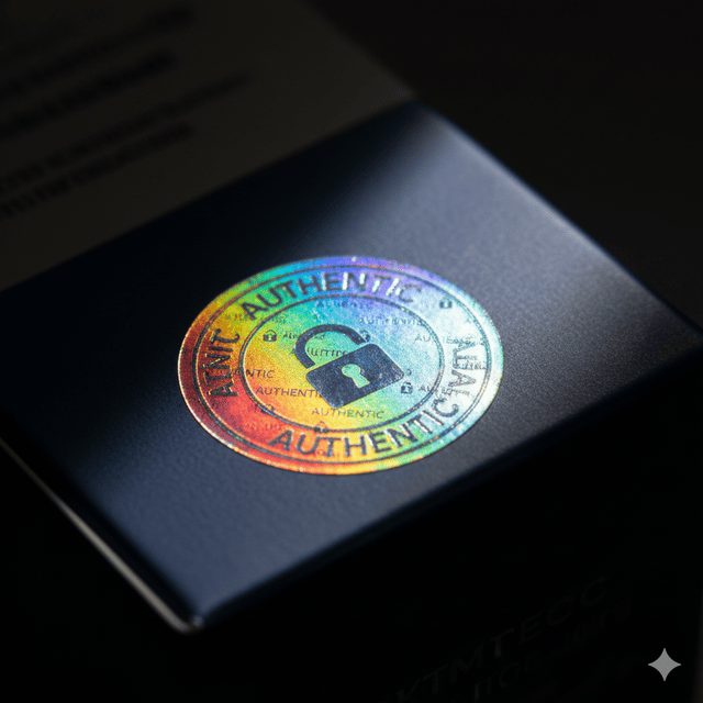 Hiệu ứng 7 màu lấp lánh của tem hologram là "chữ ký" bảo mật không thể sao chép