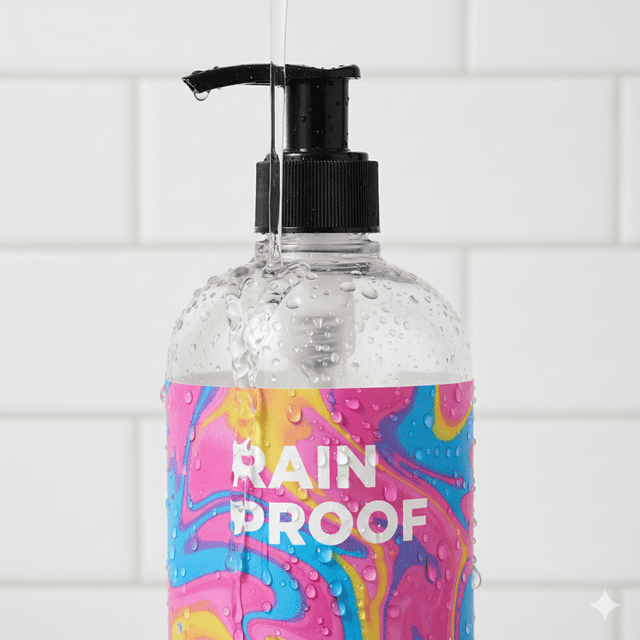 Thử nghiệm thực tế: Decal nhựa sữa hoàn toàn không bị ảnh hưởng bởi nước, đảm bảo tem nhãn bền đẹp trong mọi điều kiện