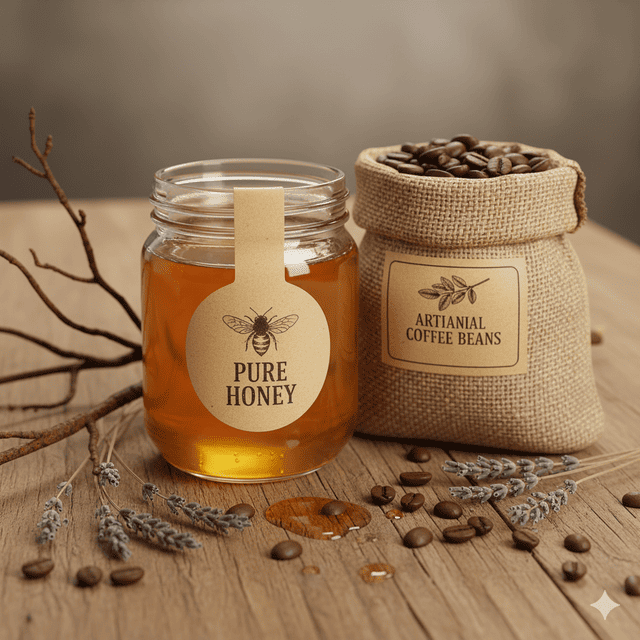 Decal kraft mang lại vẻ ngoài mộc mạc, thân thiện, lý tưởng cho các sản phẩm handmade và tự nhiên