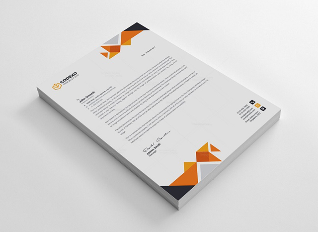 Thiết kế tiêu đề thư đơn giản tone cam đen