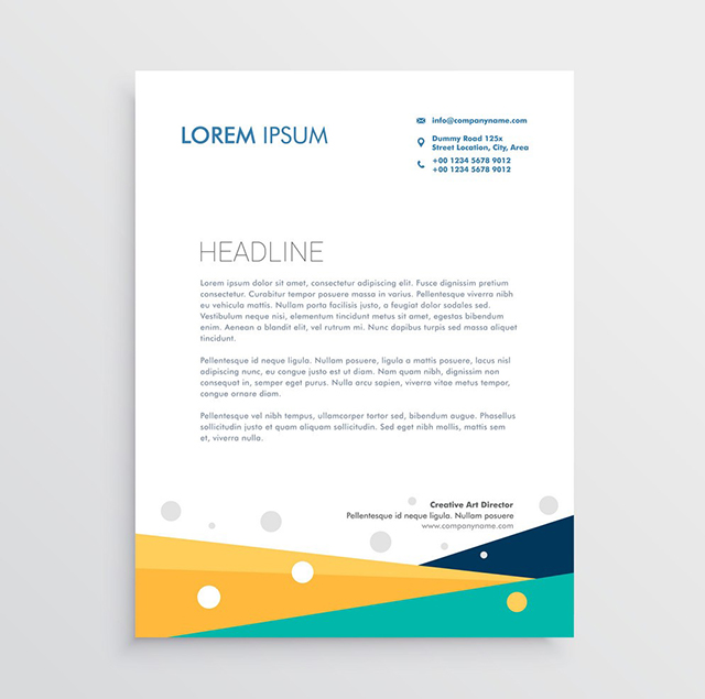 Mẫu letterhead nhiều màu ấn tượng