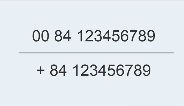 Cách ghi số điện thoại có mã quốc gia