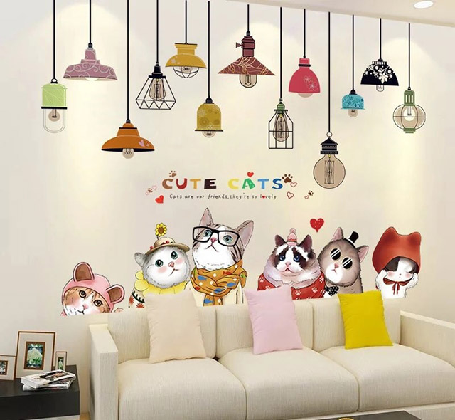Decal dán tường phòng khách đáng yêu