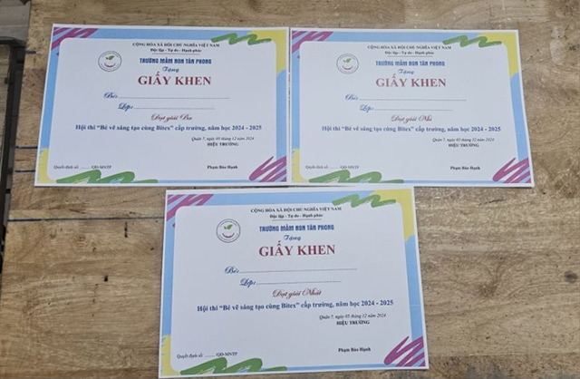 Kinh nghiệm in giấy khen mầm non