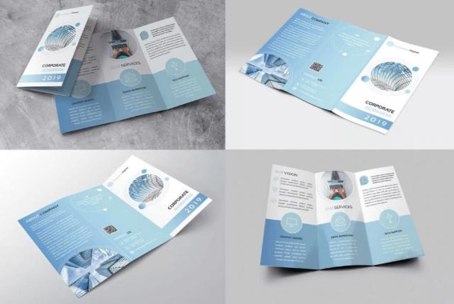 Brochure quảng cáo sản phẩm tone xanh - trắng