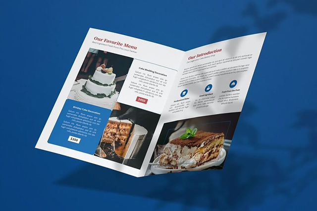 Mẫu brochure quảng cáo cho món bánh mới