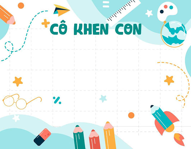 Mẫu phiếu khen các con hàng ngày