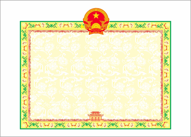 Mẫu khung giấy khen nền vàng