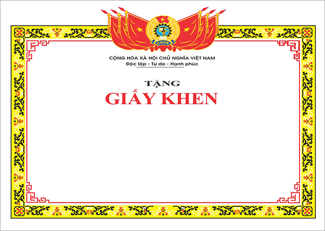 Mẫu khung giấy khen tặng truyền thống
