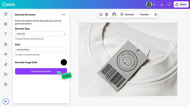 Công cụ tạo mã vạch Canva