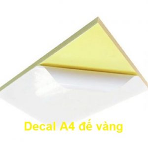 Giấy decal A4 đế vàng