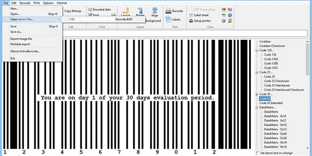Phần mềm in mã vạch ActiveBarcode