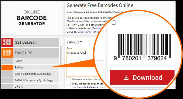 Công cụ tạo mã vạch online Barcode Generator